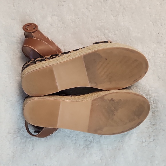 Steve Madden chetah/leopard "Kiddie" espadrille wedge open Toe 3" heel s… - Picture 7 of 10